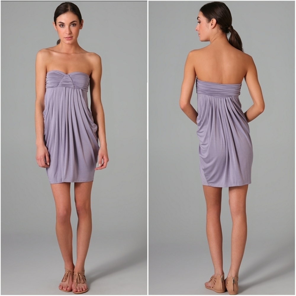 RACHEL PALLY // super buttery soft lilac fortuna sweetheart strapless mini dress